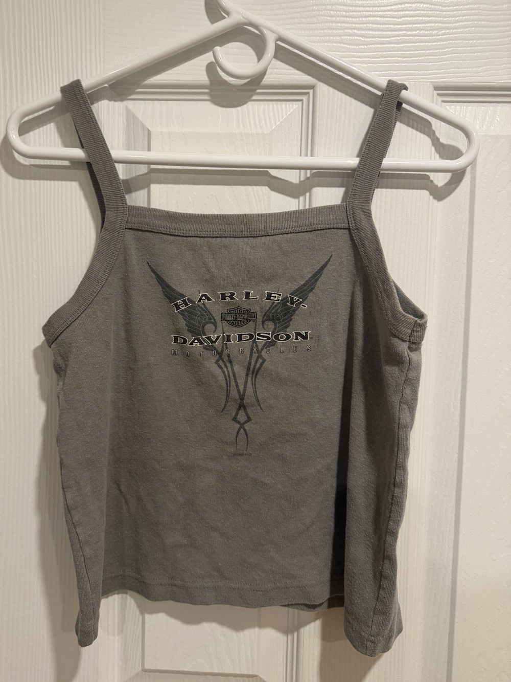 🔥Vintage Harley-Davidson Y2K Cropped Tank Top Gray     #harleydavidson #vintage